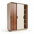 Wooden sliding door cabinet with adjustable shelves 120 x 40 x 180cm