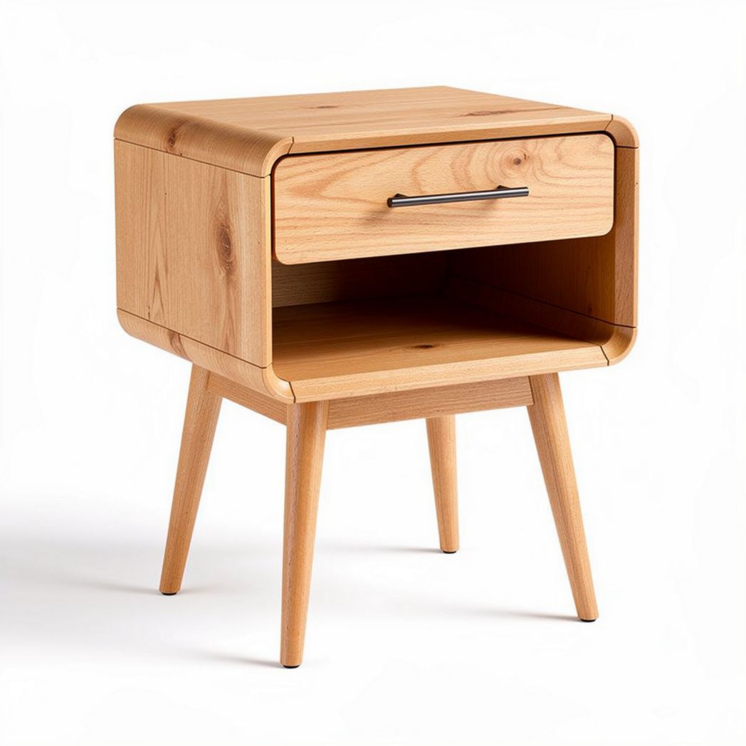 Wooden nightstand with one drawer and open shelf 50 x 40 x 45cm