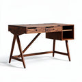 Wooden writing desk with two drawers and storage shelf 120 x 60 x 75cm
