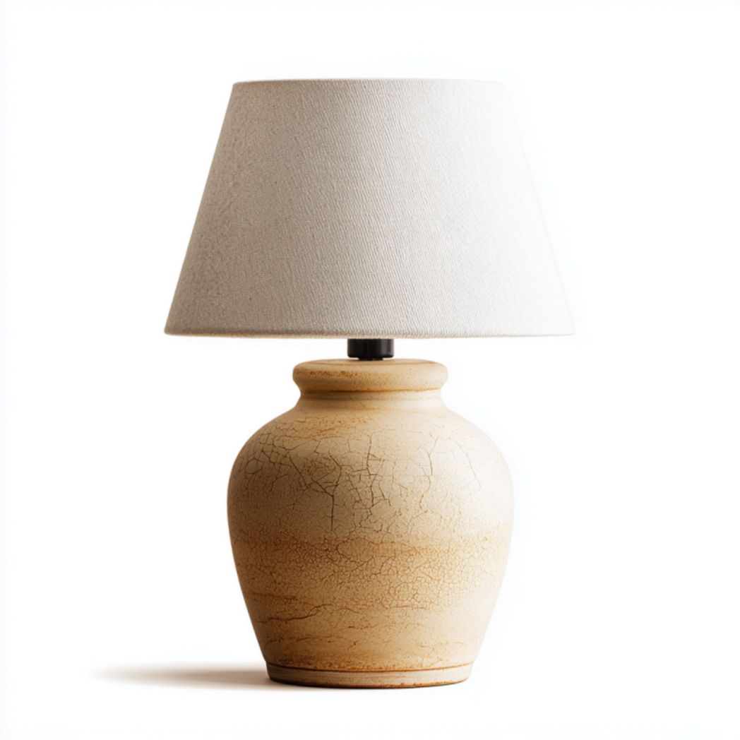 Ceramic table lamp with fabric shade in green 25 x 25 x 60cm