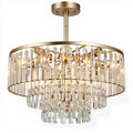 Modern crystal chandelier lighting fixture in gold finish 30 x 30 x 25cm