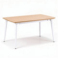 Wooden panel dining table with white metal legs 120 x 60 x 75cm