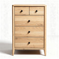Natural wood storage cabinet with four drawers for home organization 40 x 30 x 80cm