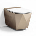 Wall-mounted toilet with geometric design made of ceramic in beige color 40 x 30 x 20cm