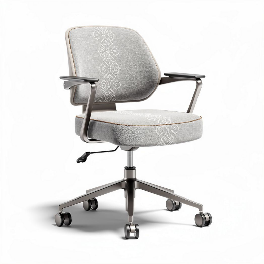Office chair with ergonomic design fabric upholstery gray color 60 x 60 x 90cm