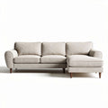 Fabric sectional sofa with chaise in light gray 220 x 90 x 85cm