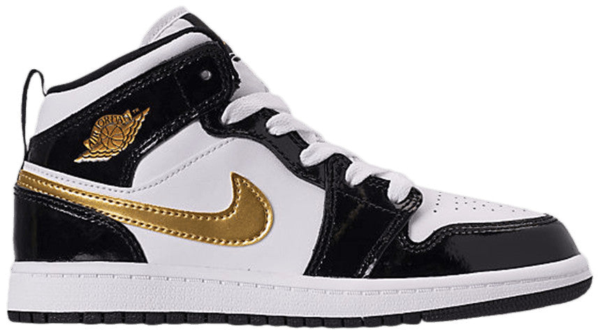 Air Jordan 1 Mid Patent PS  Black Gold  BQ6932-007(9C/EUR26)