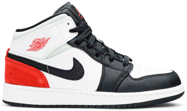 Air Jordan 1 Mid GS  Red Mint  BQ6931-100((M)US7/EUR40)