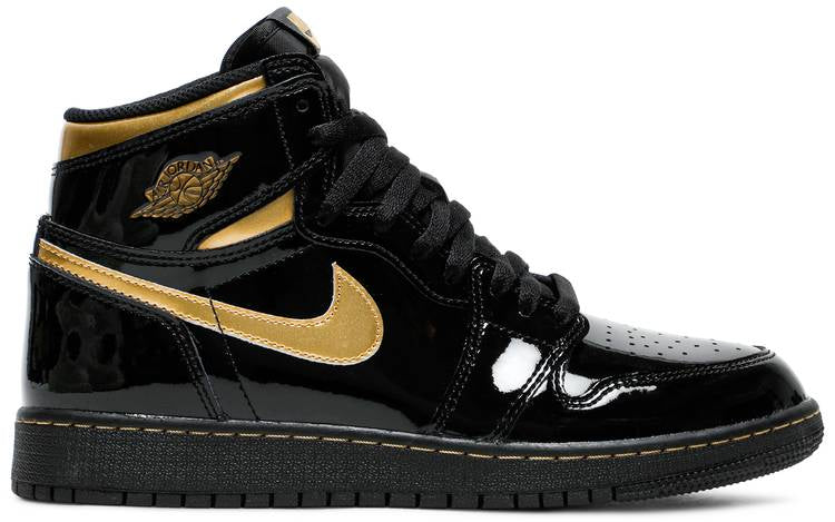 Air Jordan 1 Retro High OG  Black Gold Patent  555088-032((W)US5.5/EUR36)
